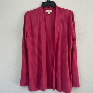Michael Kors Pink Ribbed Cardigan Size Small